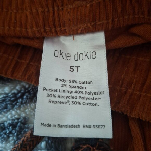 Okie Dokie Toddler Velvet Pants Sz 5T Elastic Waist Cozy - Picture 4 of 5